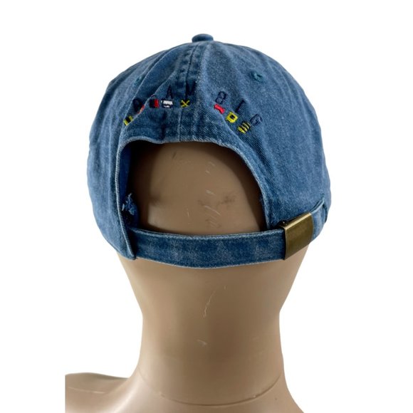Otto Cap Blue Denim Embroidered Strapback Baseball Cap (18-202) - Picture 3 of 5